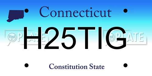 H25TIG Connecticut License Plate
