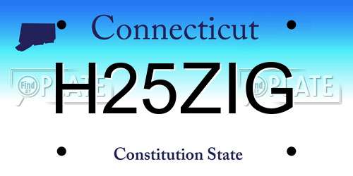 H25ZIG Connecticut License Plate