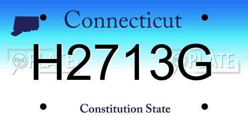 H2713G Connecticut License Plate