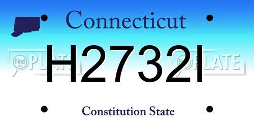 H2732I Connecticut License Plate