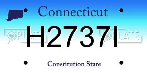 H2737I Connecticut License Plate