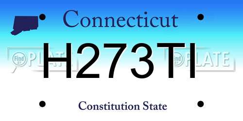 H273TI Connecticut License Plate