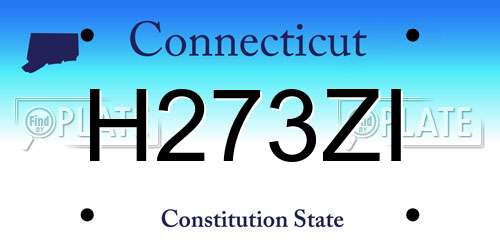 H273ZI Connecticut License Plate