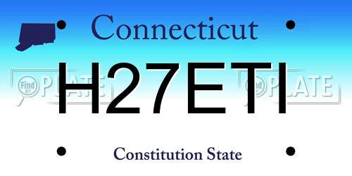 H27ETI Connecticut License Plate