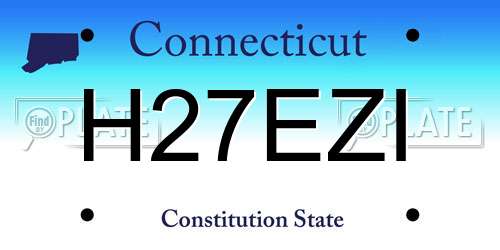 H27EZI Connecticut License Plate