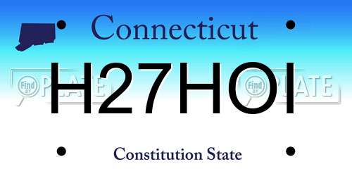 H27HOI Connecticut License Plate