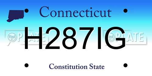 H287IG Connecticut License Plate