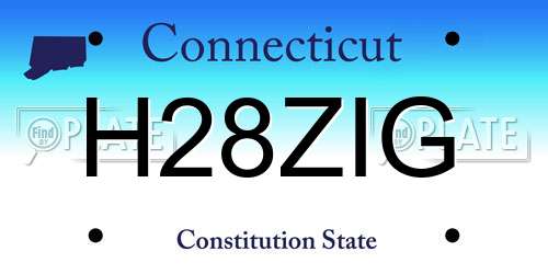 H28ZIG Connecticut License Plate