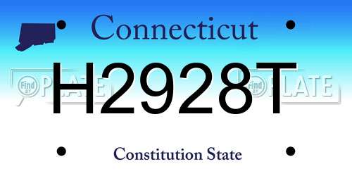 H2928T Connecticut License Plate