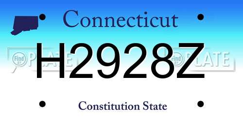 H2928Z Connecticut License Plate