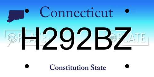 H292BZ Connecticut License Plate