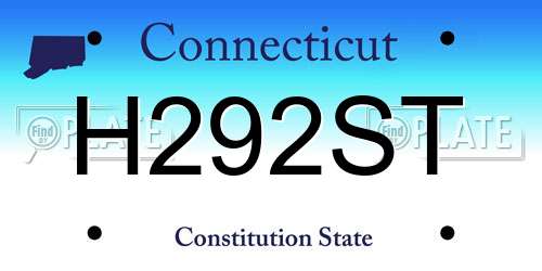 H292ST Connecticut License Plate