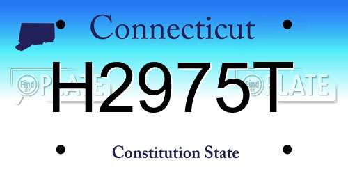 H2975T Connecticut License Plate