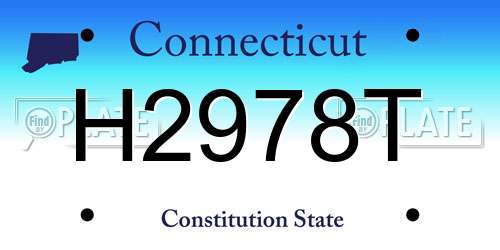 H2978T Connecticut License Plate