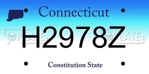 H2978Z Connecticut License Plate
