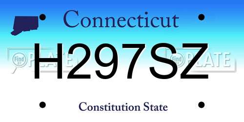 H297SZ Connecticut License Plate