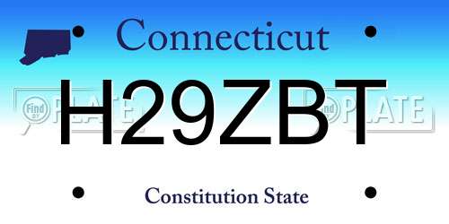H29ZBT Connecticut License Plate
