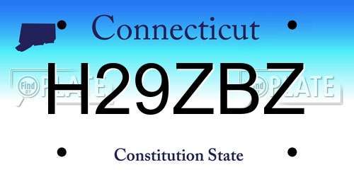 H29ZBZ Connecticut License Plate