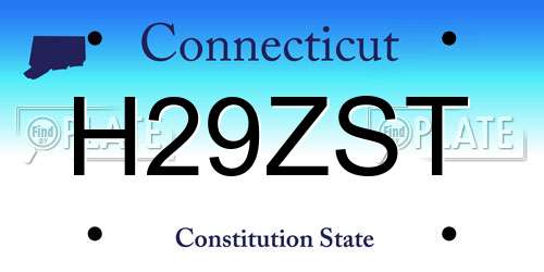 H29ZST Connecticut License Plate