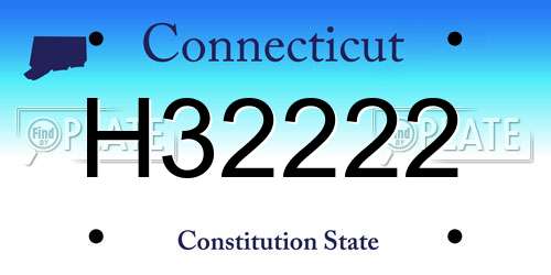 H32222 Connecticut License Plate
