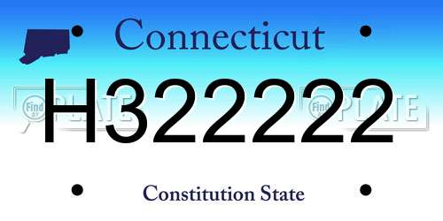 H322222 Connecticut License Plate