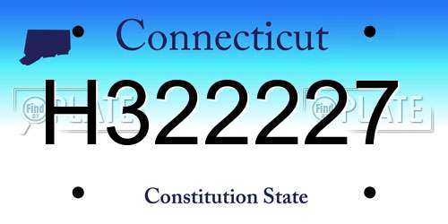 H322227 Connecticut License Plate