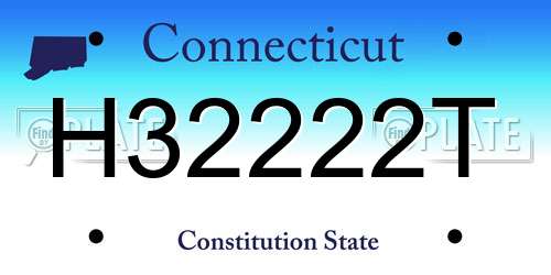 H32222T Connecticut License Plate