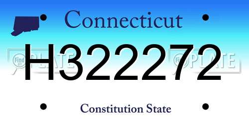 H322272 Connecticut License Plate