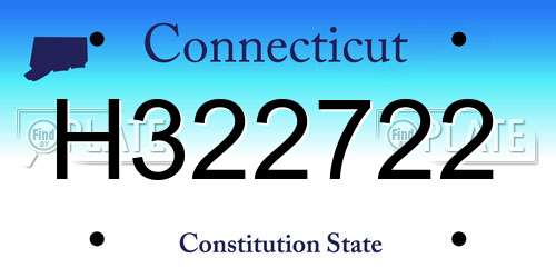 H322722 Connecticut License Plate