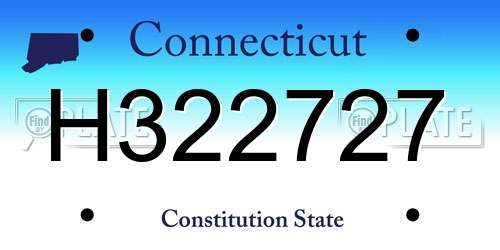 H322727 Connecticut License Plate