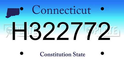 H322772 Connecticut License Plate