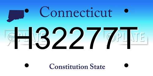 H32277T Connecticut License Plate