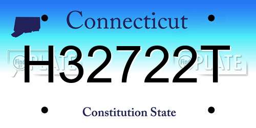 H32722T Connecticut License Plate