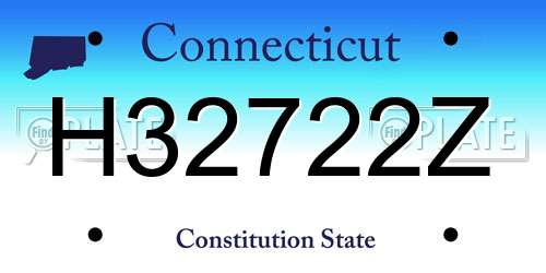 H32722Z Connecticut License Plate