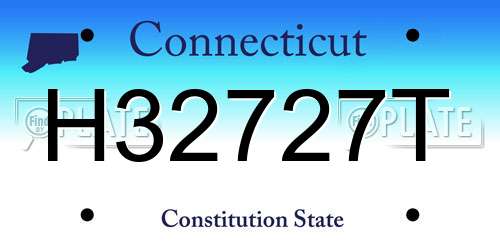 H32727T Connecticut License Plate