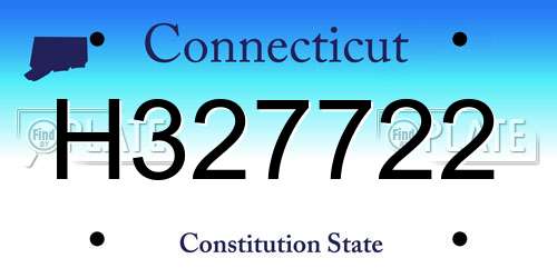 H327722 Connecticut License Plate