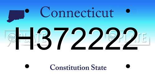 H372222 Connecticut License Plate