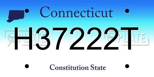 H37222T Connecticut License Plate