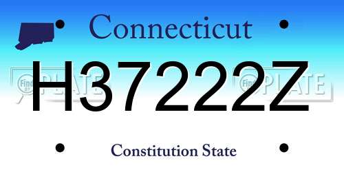 H37222Z Connecticut License Plate