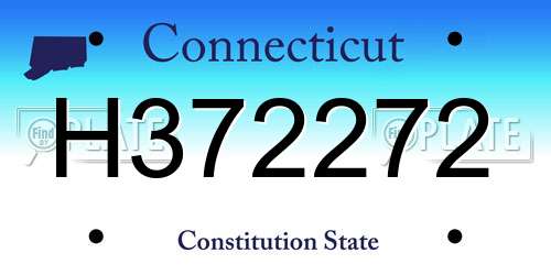 H372272 Connecticut License Plate