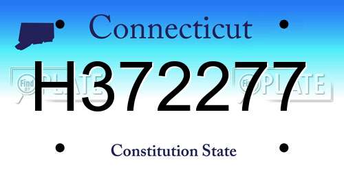 H372277 Connecticut License Plate