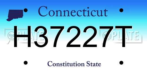 H37227T Connecticut License Plate
