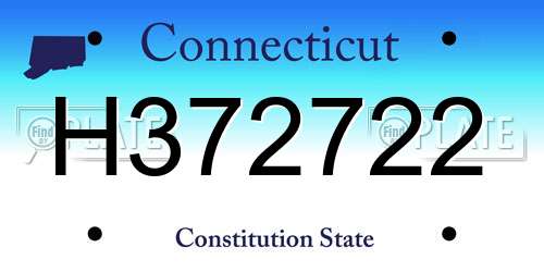 H372722 Connecticut License Plate