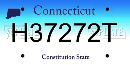 H37272T Connecticut License Plate