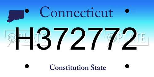 H372772 Connecticut License Plate