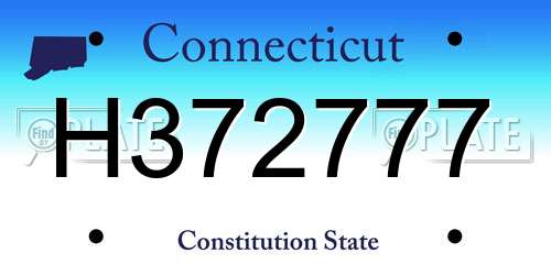 H372777 Connecticut License Plate