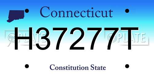 H37277T Connecticut License Plate