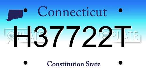 H37722T Connecticut License Plate