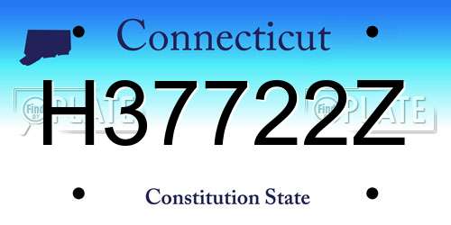 H37722Z Connecticut License Plate