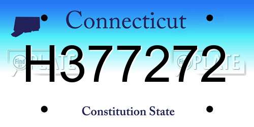 H377272 Connecticut License Plate